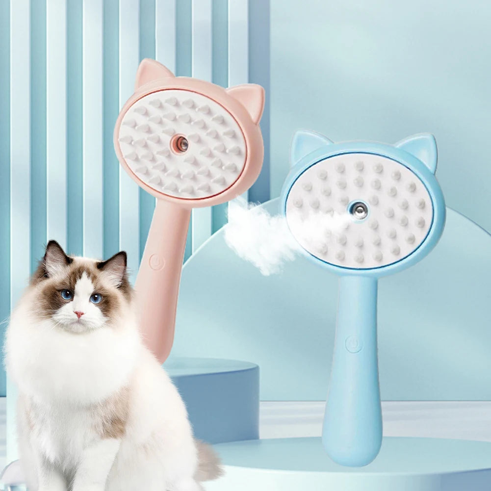 Pet Rechargeable Self Cleaning Mist Grooming Brush Slicker Tool