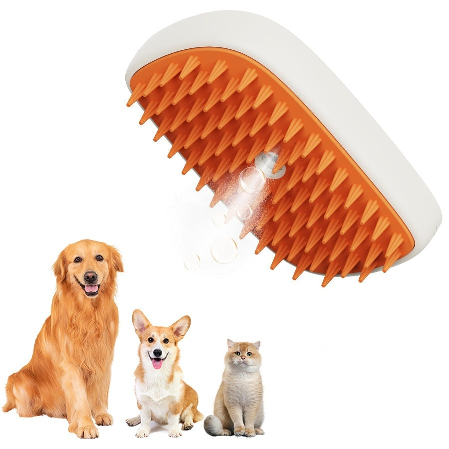 Pet USB Rechargeable Steam Spray Massage Grooming Comb