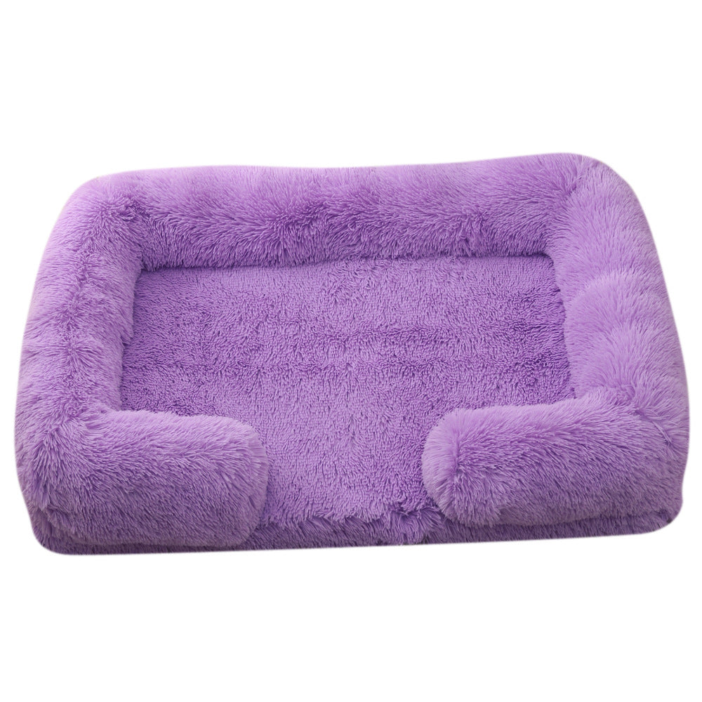 Plush Round Winter Pet Bed Soft Donut Nest