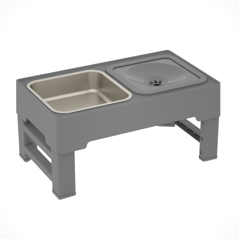 Adjustable Height Double Stainless Steel Elevated Pet Feeder