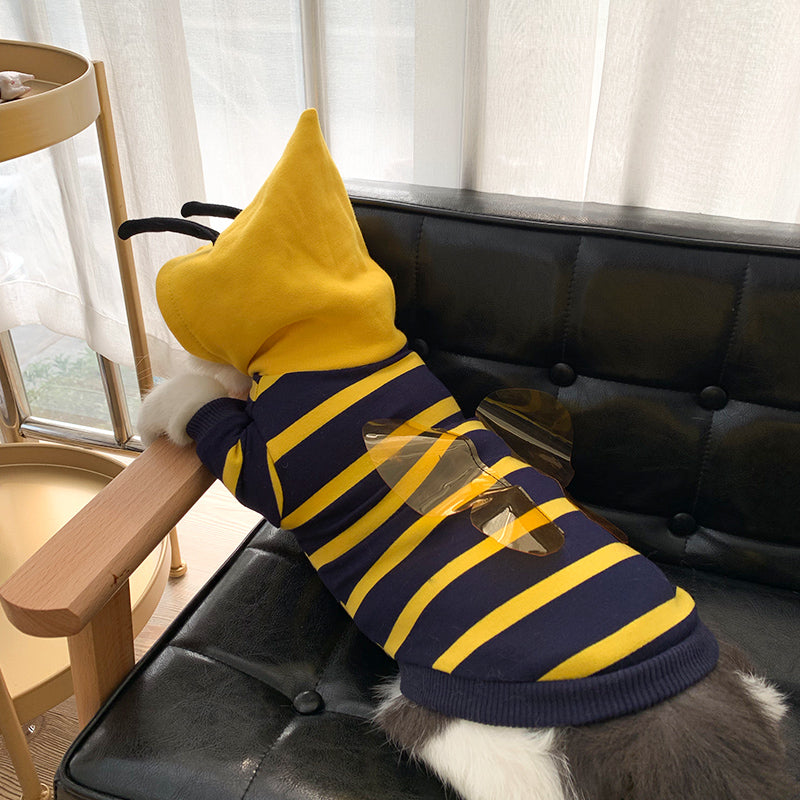 Winter Warm Plush Pet Coat Hoodie Costume Jacket Bee Style
