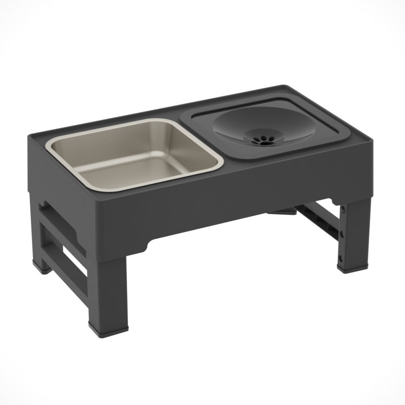 Adjustable Height Double Stainless Steel Elevated Pet Feeder