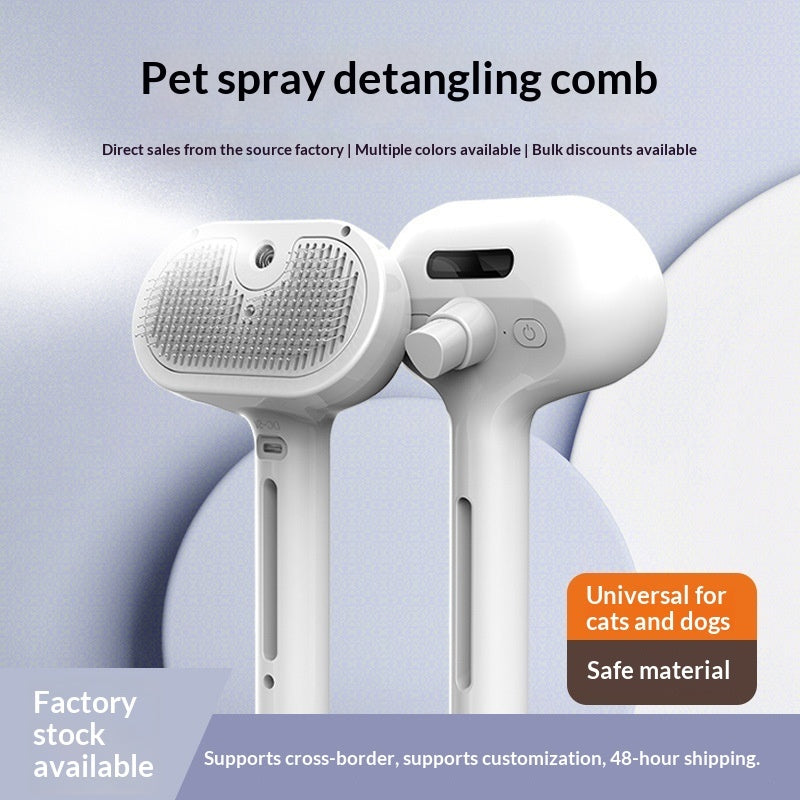 Pet Spray Comb Pin Brush For Fur Removal And Detangling