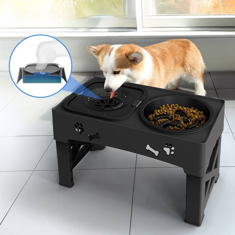 Stainless Steel Double Bowl Adjustable Pet Feeder