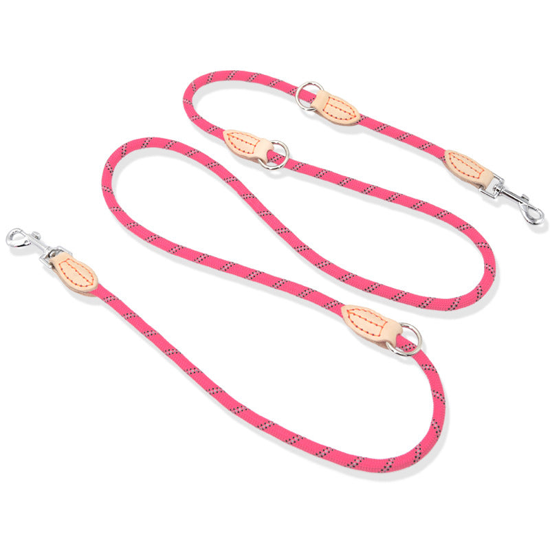 Multifunctional Hook And Chain Pet Leather Rope Leash