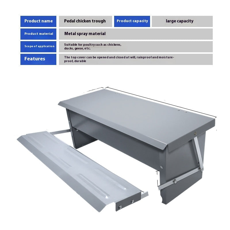 Automatic Pedal Chicken Feeder Trough Poultry Feeding System