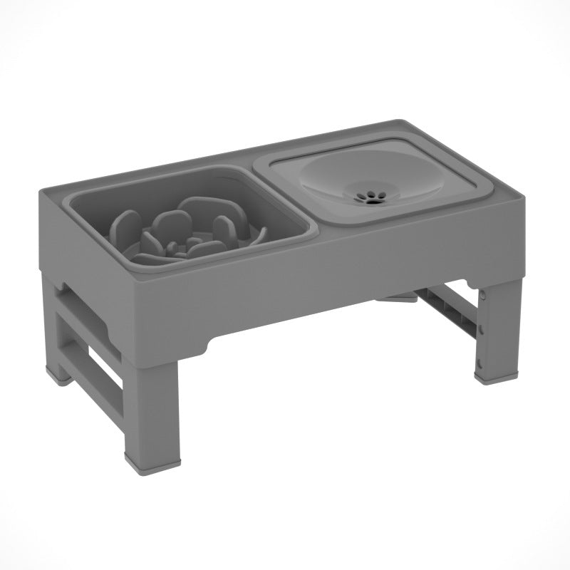 Adjustable Height Double Stainless Steel Elevated Pet Feeder