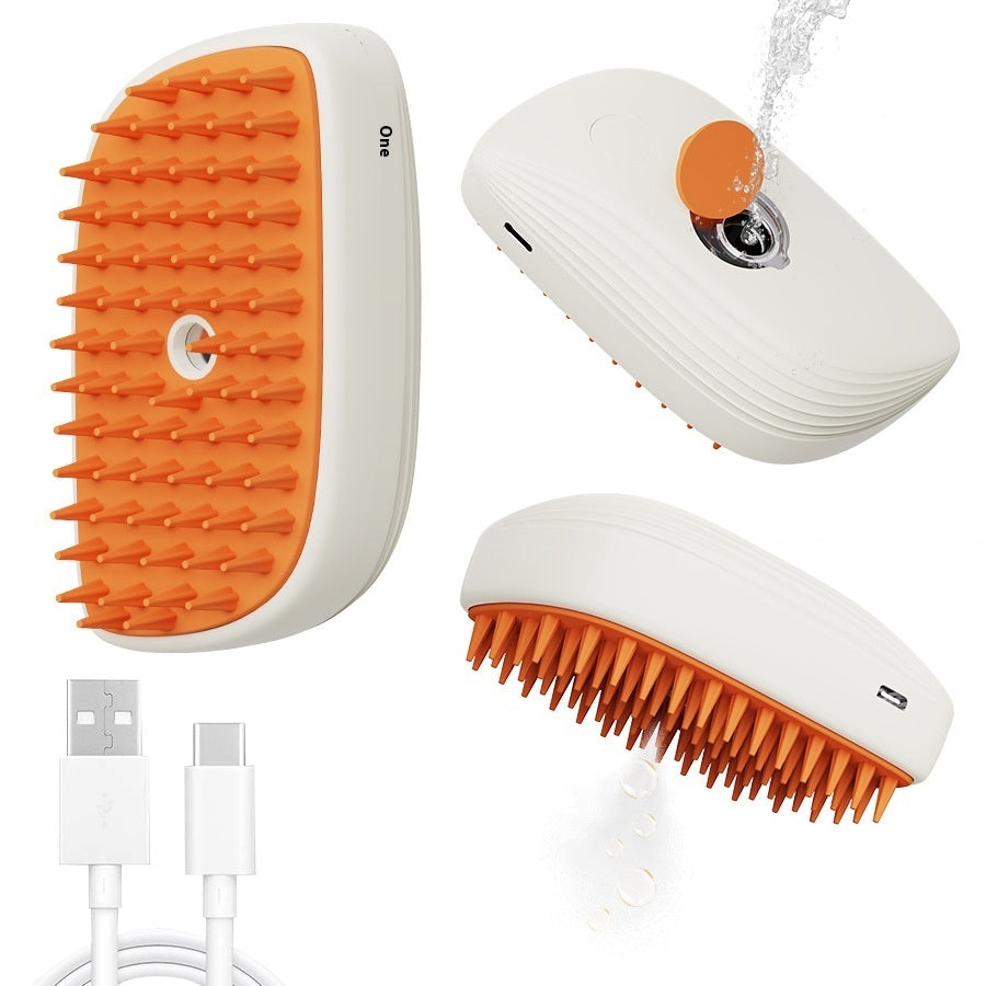 Pet USB Rechargeable Steam Spray Massage Grooming Comb