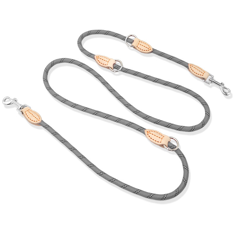Multifunctional Hook And Chain Pet Leather Rope Leash