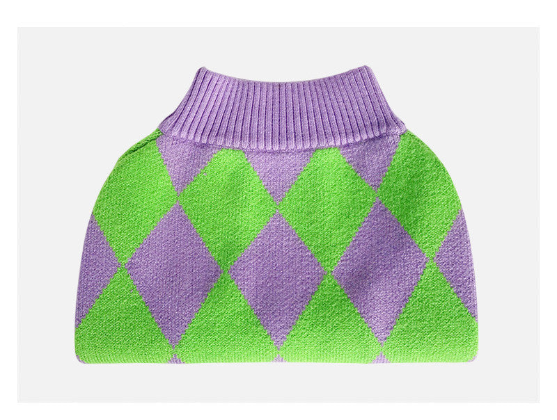 Plaid Style Pet Sweater Outfit