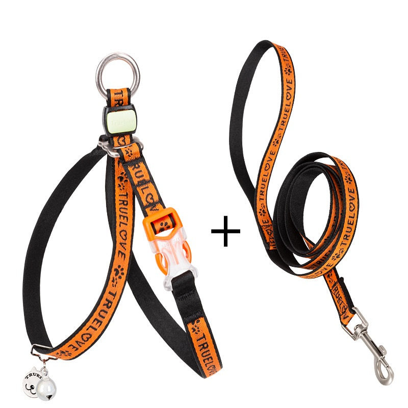 Pet Chest Harness Bell Vest Leash For Small Pets