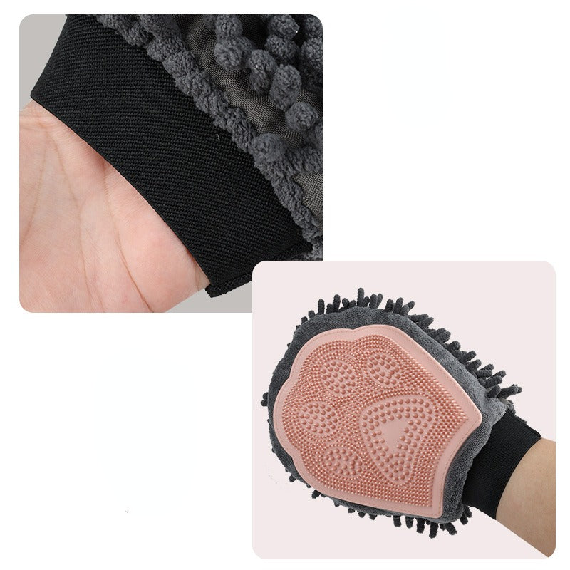 Pet 2 in 1 Grooming Glove Bath Brush Cleaning Massage Tool