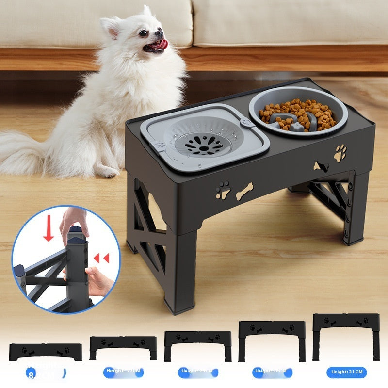 Stainless Steel Double Bowl Adjustable Pet Feeder