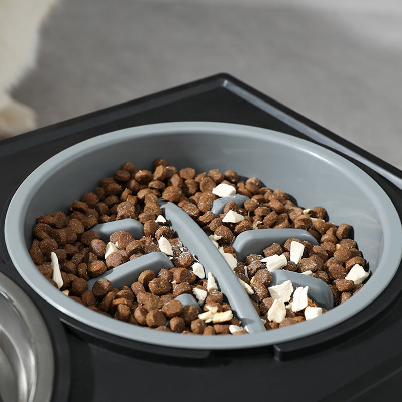 Adjustable Elevated Stainless Steel Anti Choke Pet Slow Feeder Bowl