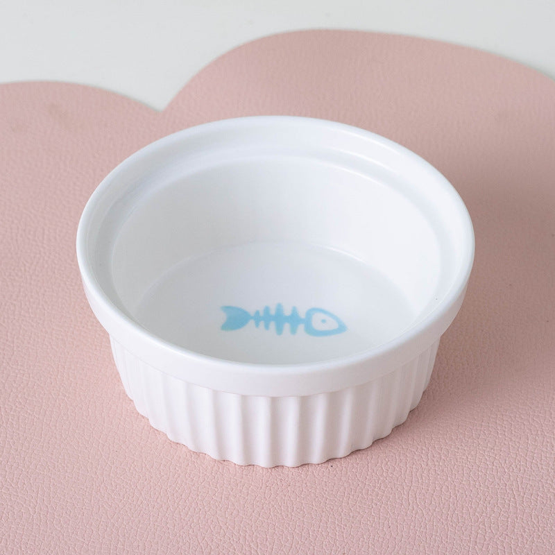Tall Ceramic Double Pet Feeding Water Bowl Stand
