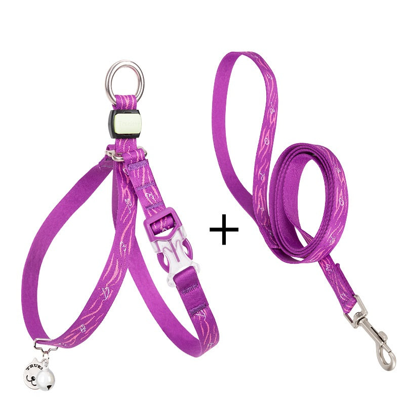 Pet Chest Harness Bell Vest Leash For Small Pets
