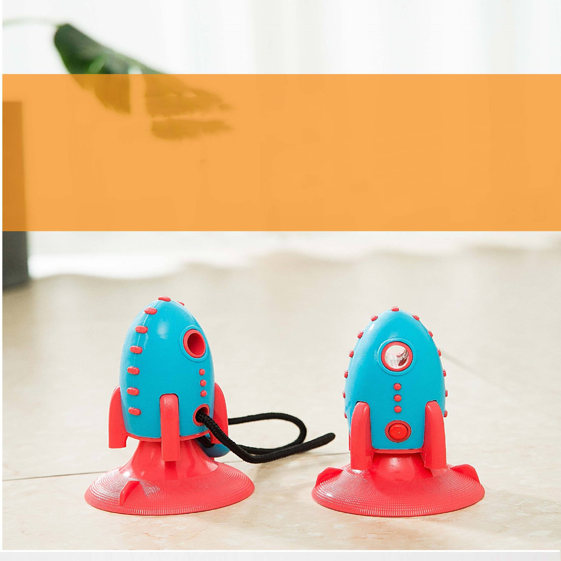 Rocket Shaped Pet Toy With Treat Dispensing Durable Design
