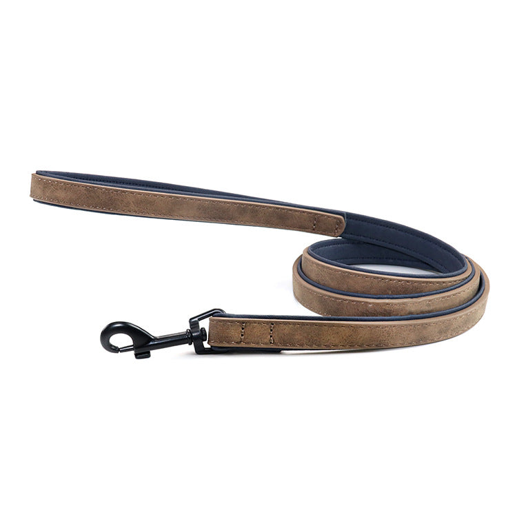 Pull Resistant Leather Pet Leash For Walking Control