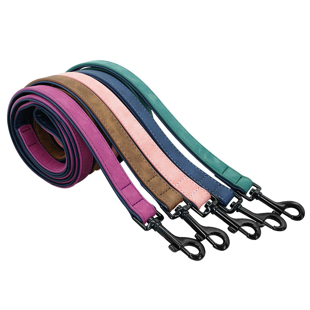 Pull Resistant Leather Pet Leash For Walking Control