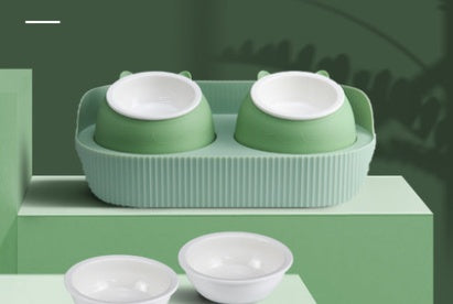 Ceramic Elevated Pet Food Bowl For Cervical Support