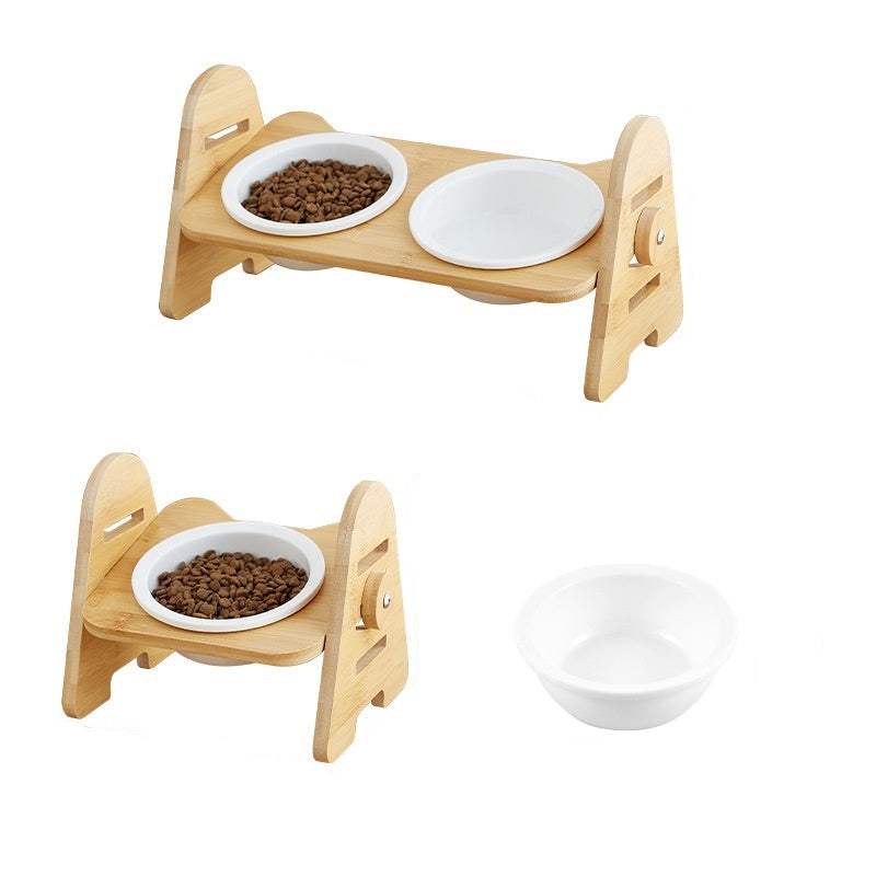 Oblique Mouth Pet Cervical Support Drinking Bowl