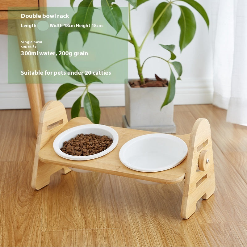 Oblique Mouth Pet Cervical Support Drinking Bowl
