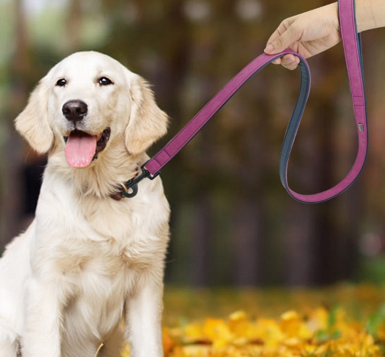 Pull Resistant Leather Pet Leash For Walking Control