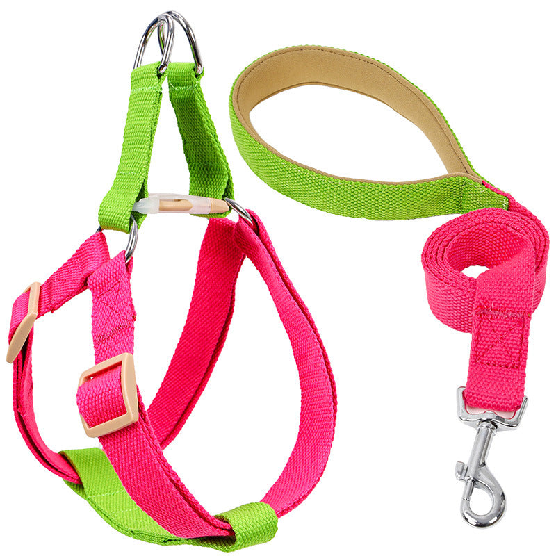 Color Pet Drawstring Vest Style Leash Harness For Control
