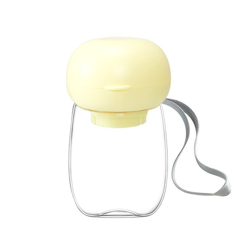Portable Pet Water Bottle With Bowl And Lanyard Travel Cup