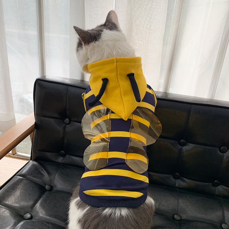 Winter Warm Plush Pet Coat Hoodie Costume Jacket Bee Style