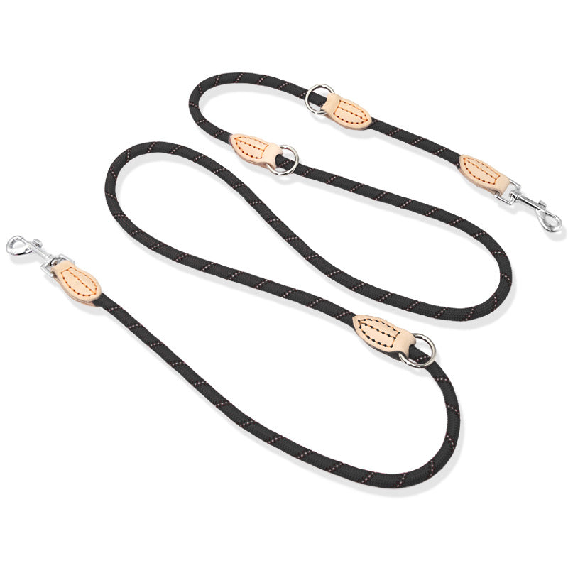 Multifunctional Hook And Chain Pet Leather Rope Leash