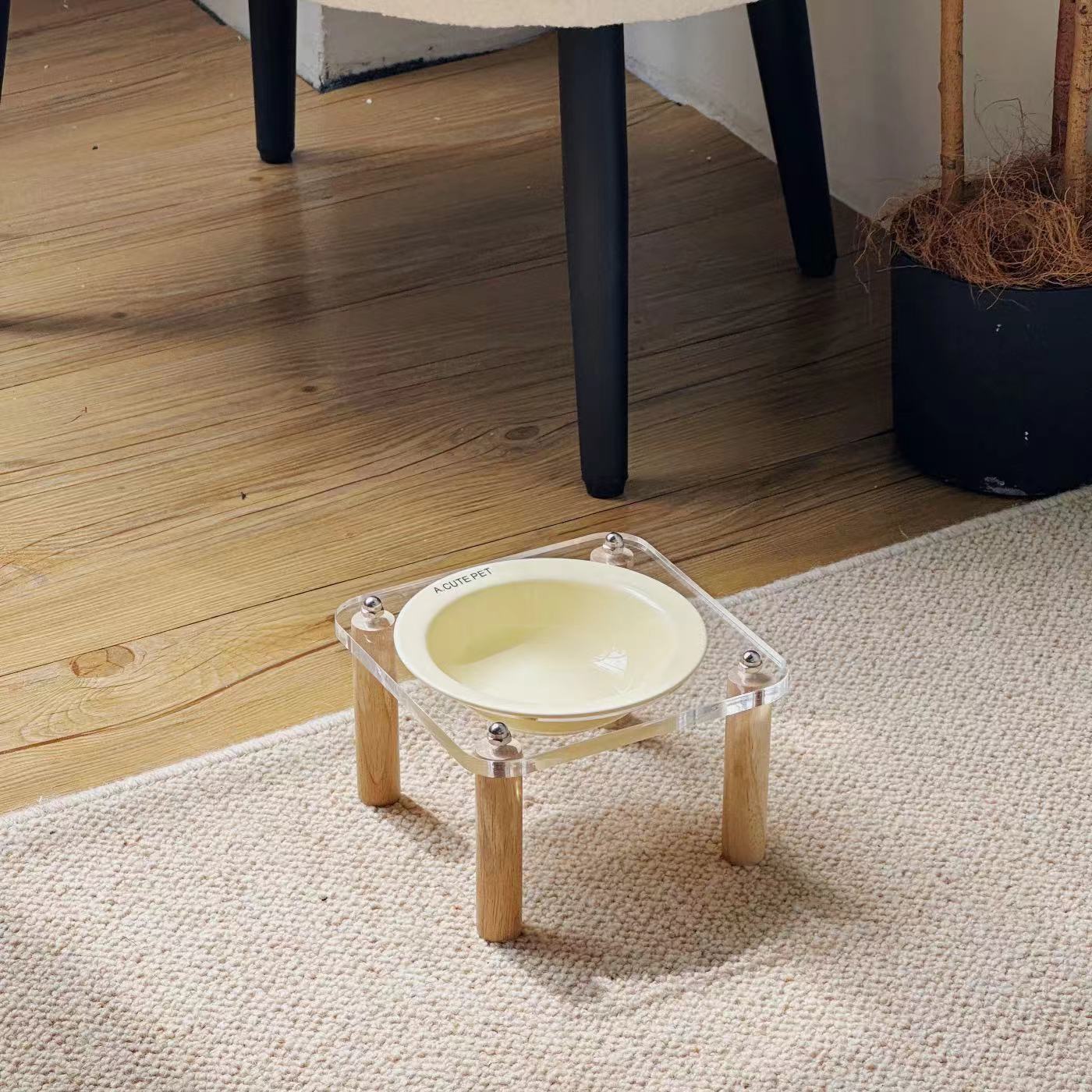Anti Tumble Elevated Ceramic Double Pet Feeding Bowl
