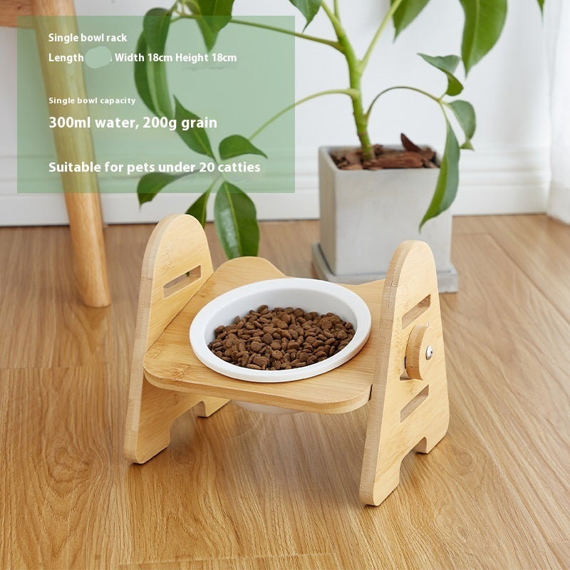 Oblique Mouth Pet Cervical Support Drinking Bowl
