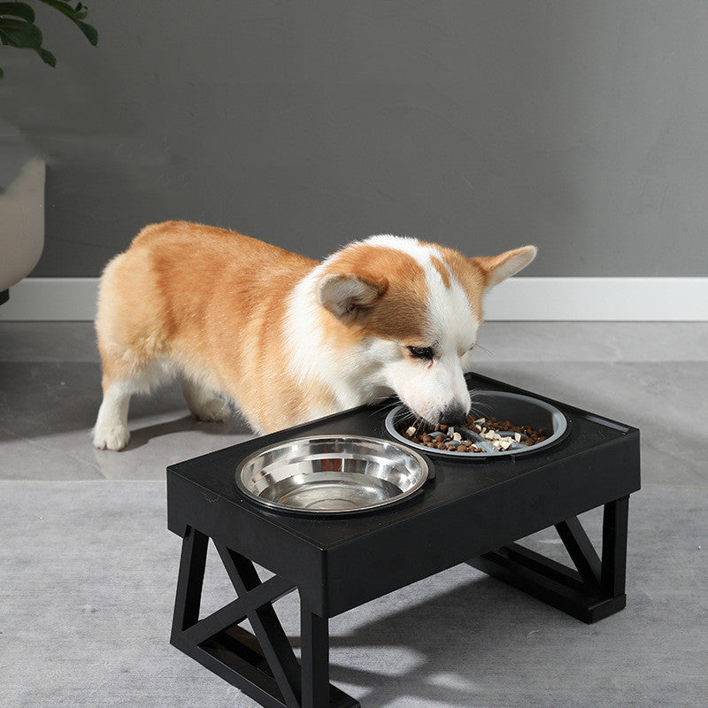 Adjustable Elevated Stainless Steel Anti Choke Pet Slow Feeder Bowl