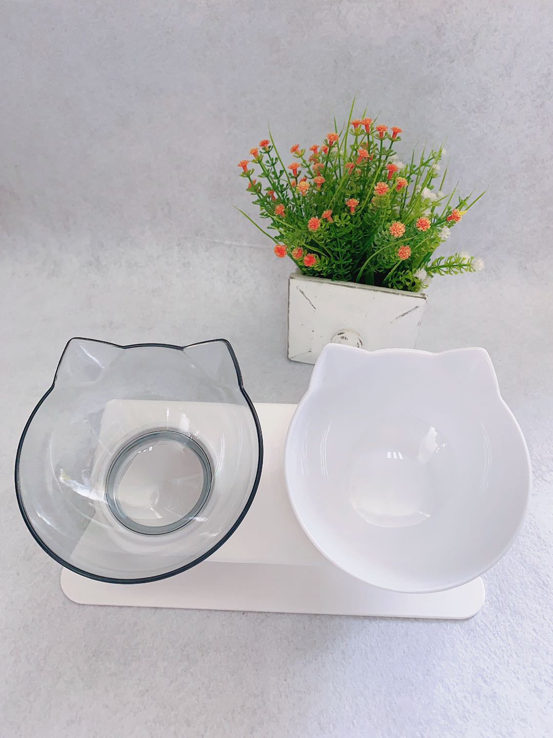 Non Slip Double Raised Pet Feeding Bowl Stand