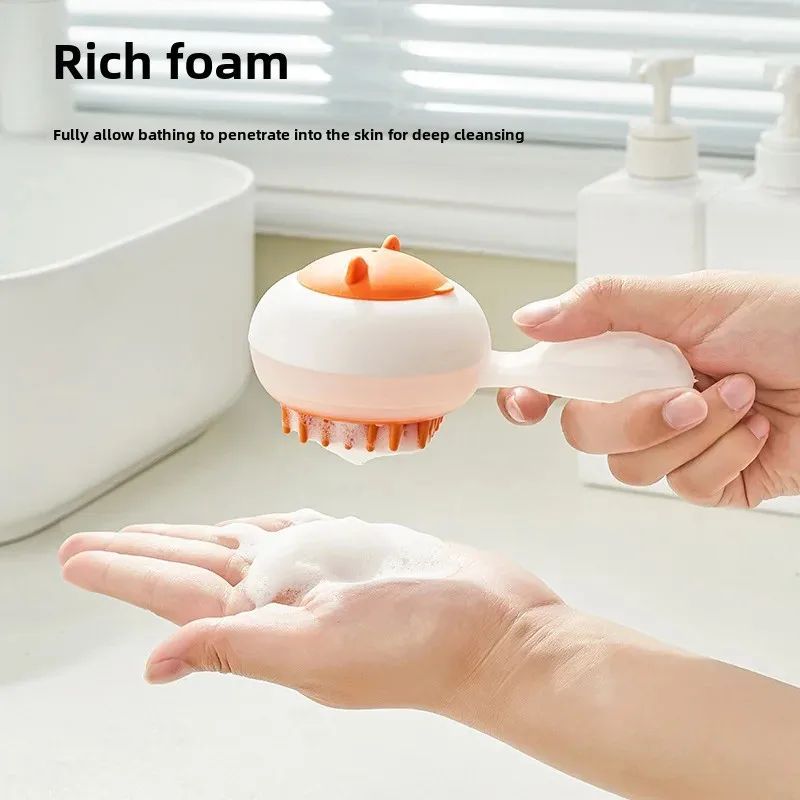 Pet Automatic Cleaning Bath Brush Soft Gel Hair Removal Massage Brush