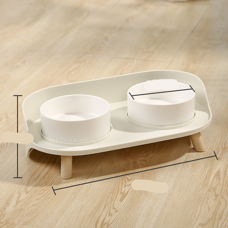 Adjustable Tilt Double Bowl Pet Feeder Spill Proof Stand
