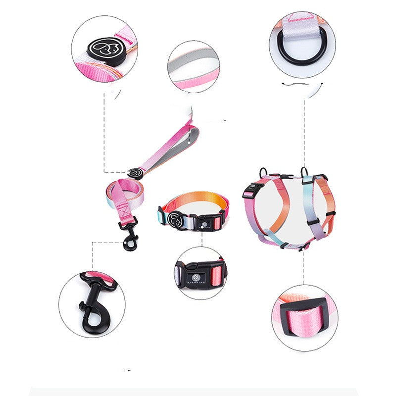 Gradient Color Pet Chest Strap Harness For Control