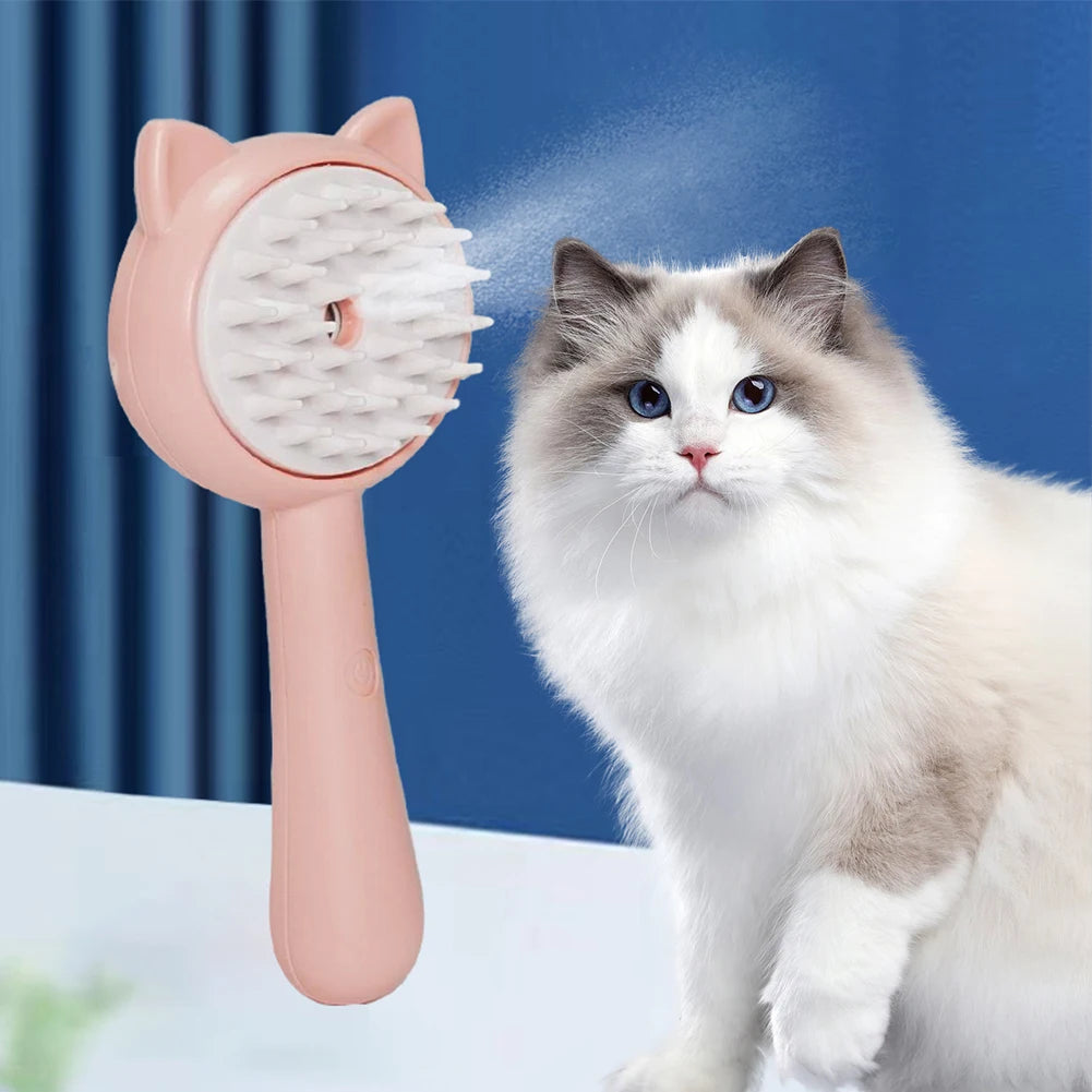 Pet Rechargeable Self Cleaning Mist Grooming Brush Slicker Tool