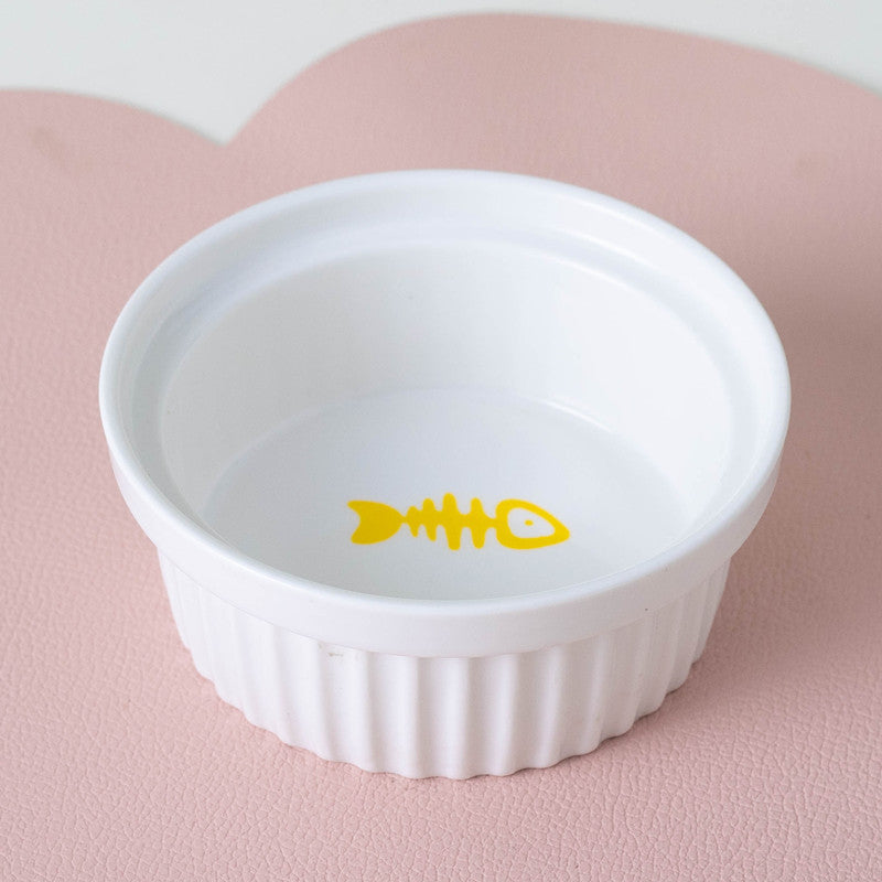 Tall Ceramic Double Pet Feeding Water Bowl Stand