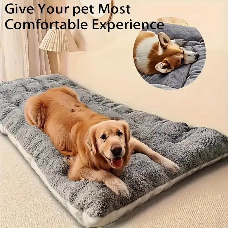 Winter Fleece Large Dog Kennel Bed Mat
