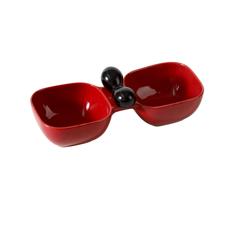 Ceramic Dual Pet Food And Water Bowl Set