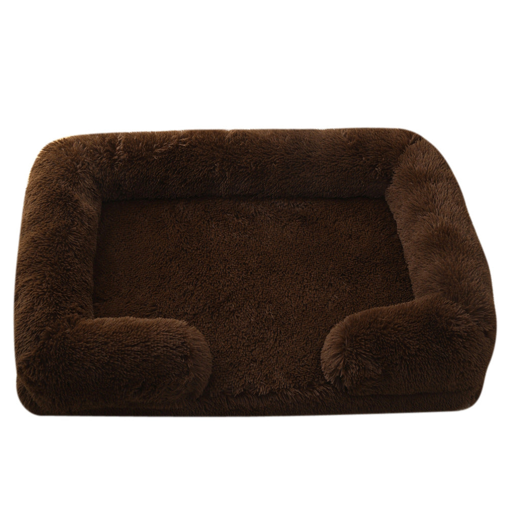 Plush Round Winter Pet Bed Soft Donut Nest