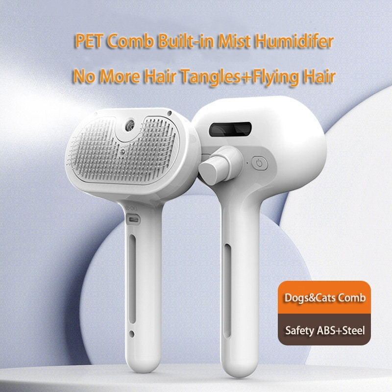 Pet Self Cleaning Grooming Hair Removal Comb With Mist Humidifier Tool