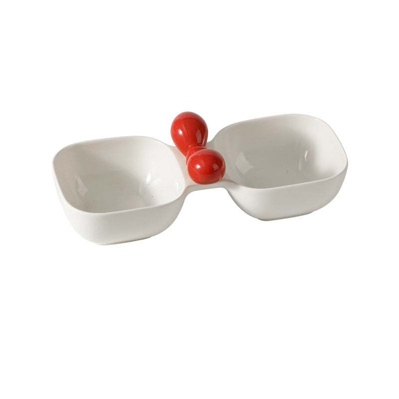 Ceramic Dual Pet Food And Water Bowl Set