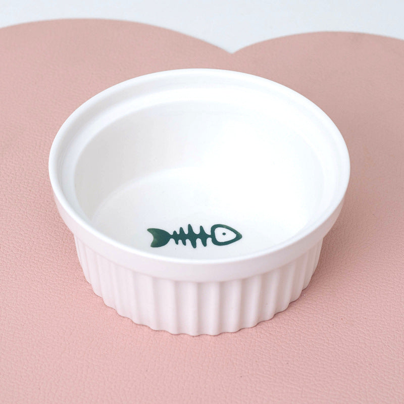 Tall Ceramic Double Pet Feeding Water Bowl Stand