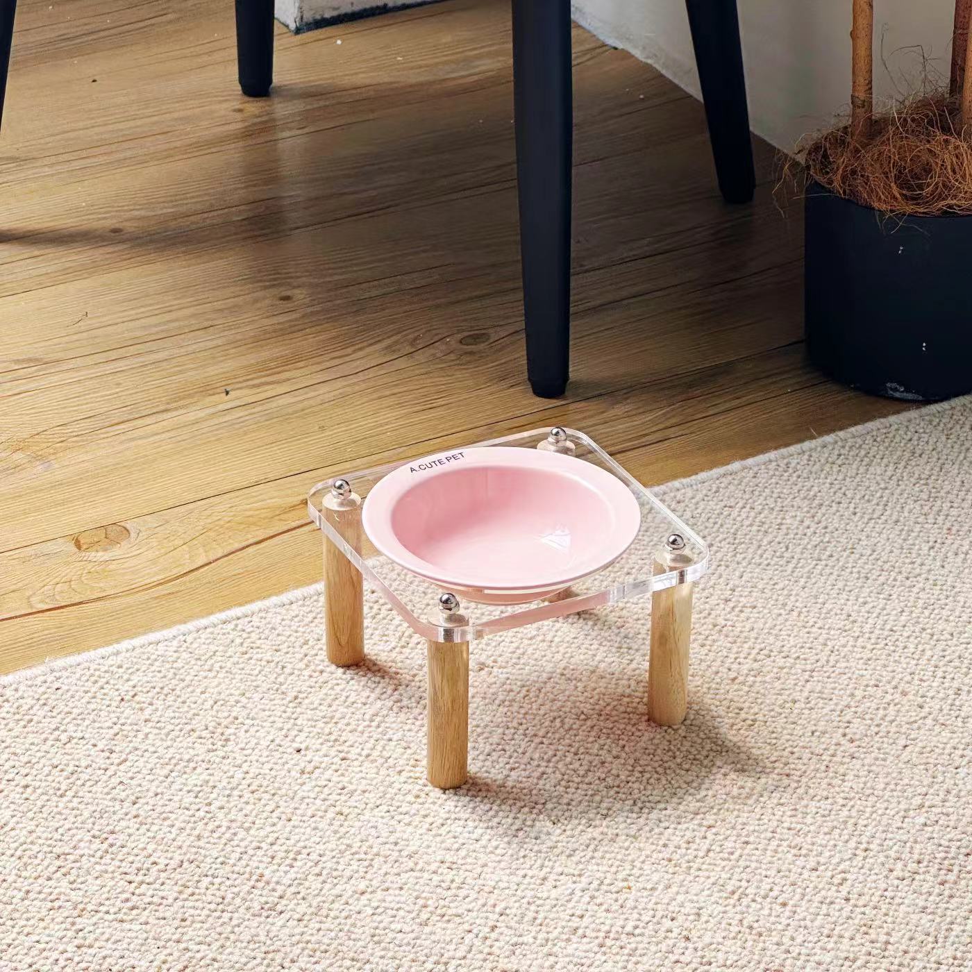 Anti Tumble Elevated Ceramic Double Pet Feeding Bowl
