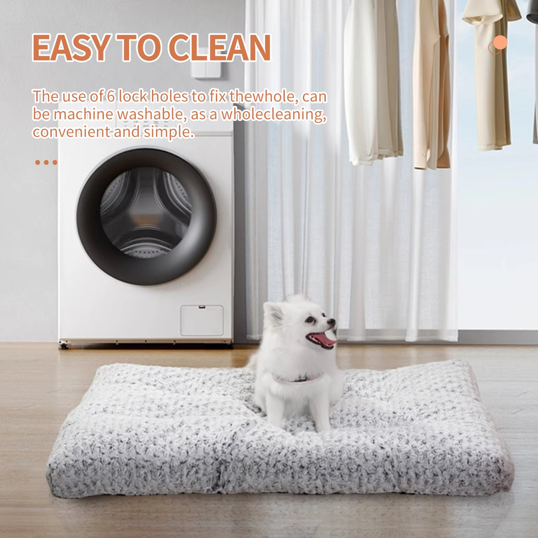 Washable Plush Anti-Slip Dog Bed Mat
