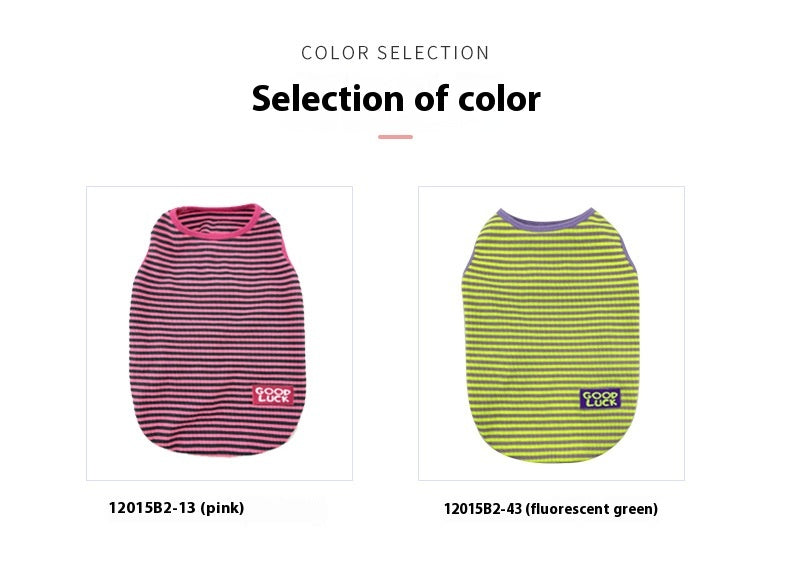 Breathable Striped Vest For Small And Medium Pets