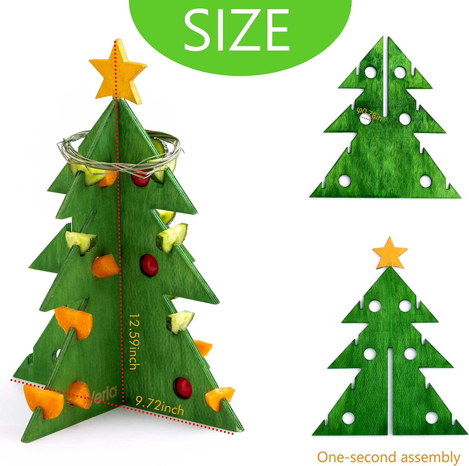 Wooden Christmas Tree Rabbit Feeder Vegetable Rack Toy